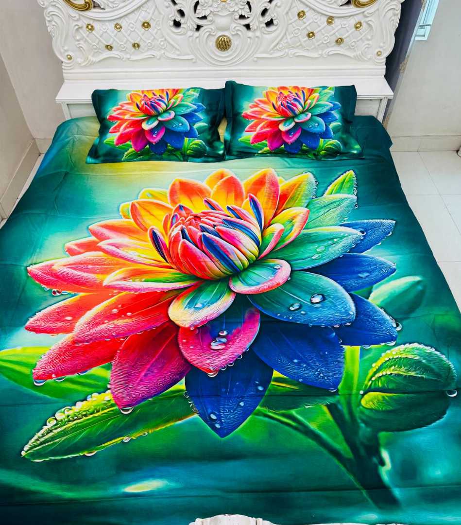 100% Cotton Bedsheet, Hometex Bedsheet, Hometex Cotton Bedsheet, 3D Printed Bedsheet, 3D Digital Printed Bedsheet, Premium Bedsheet, King Size Bedsheet, Cotton Bedsheet Bangladesh, Double Bed Bedsheet, Premium Hometex Bedsheet