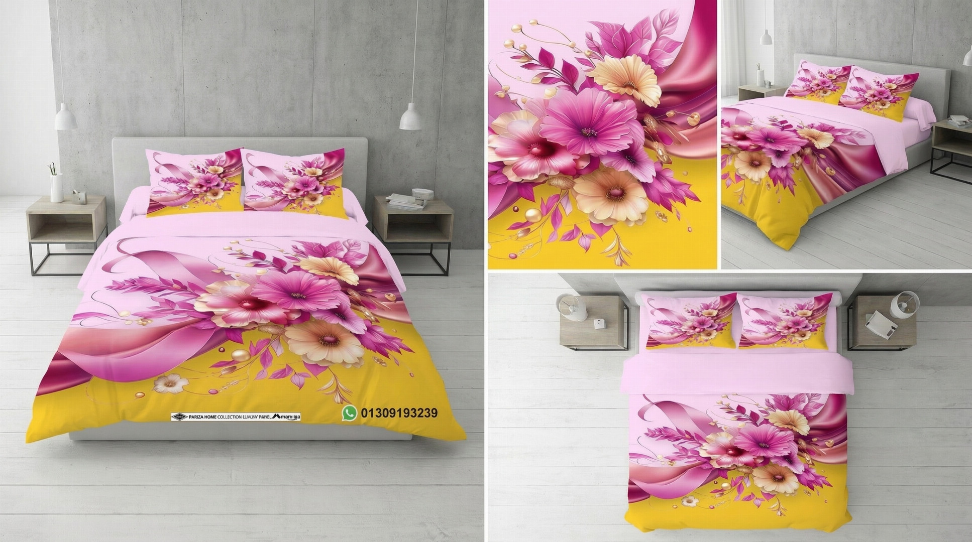 <meta name="title" content="King Size 3D Floral Cotton Bed Sheet Set | Luxury Bed Sheet Bangladesh">

<meta name="description" content="Premium quality king size 3D floral printed bed sheet made wi