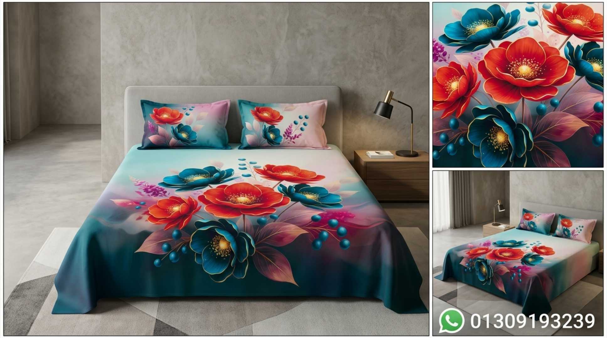 <meta name="title" content="King Size 3D Floral Cotton Bed Sheet Set | Luxury Bed Sheet Bangladesh">

<meta name="description" content="Premium quality king size 3D floral printed bed sheet made wi