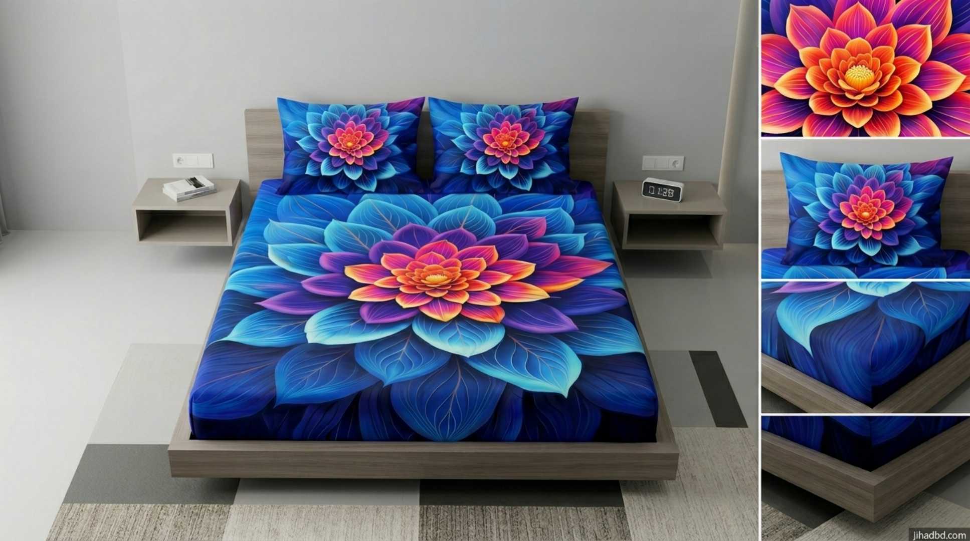 3D,প্রিন্টেড,ইয়ামিন,কটন,বেডশীট