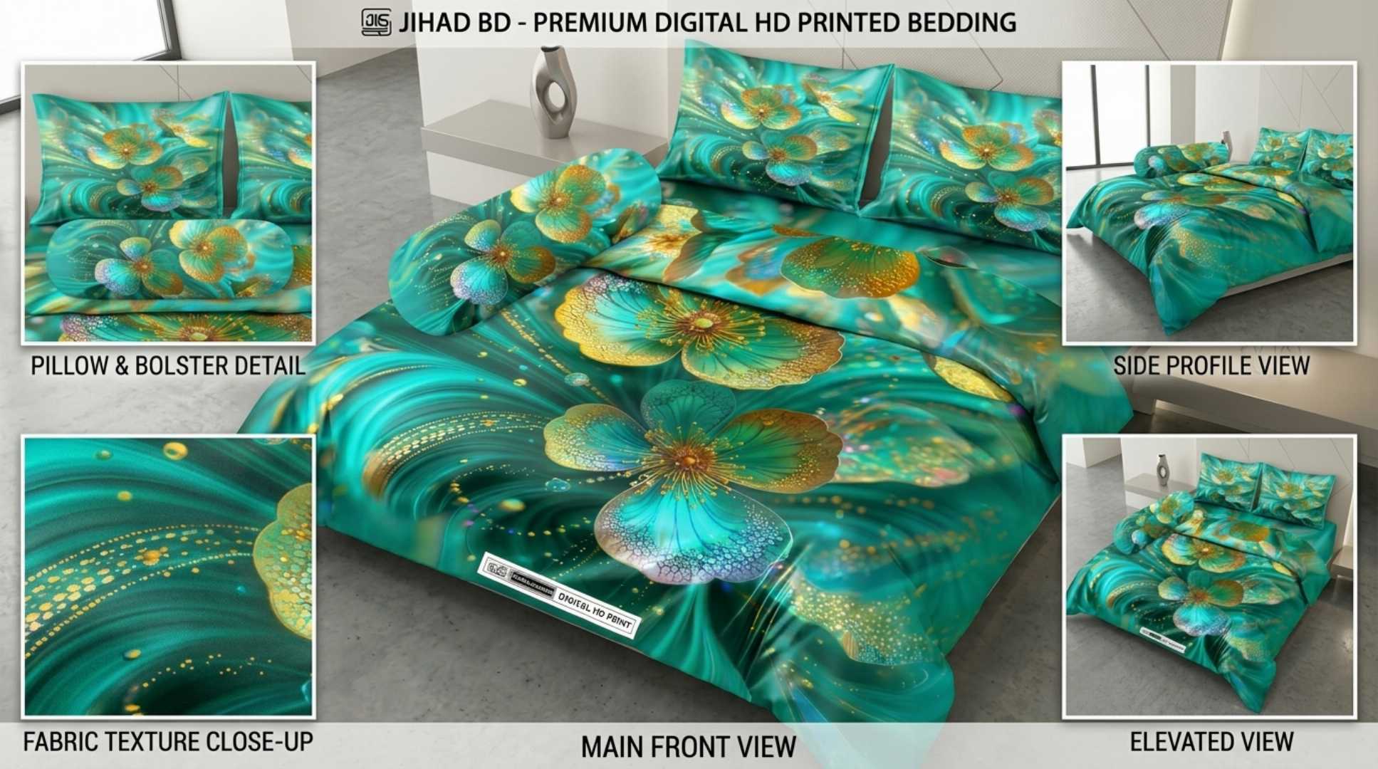 3D,প্রিন্টেড,ইয়ামিন,কটন,বেডশীট