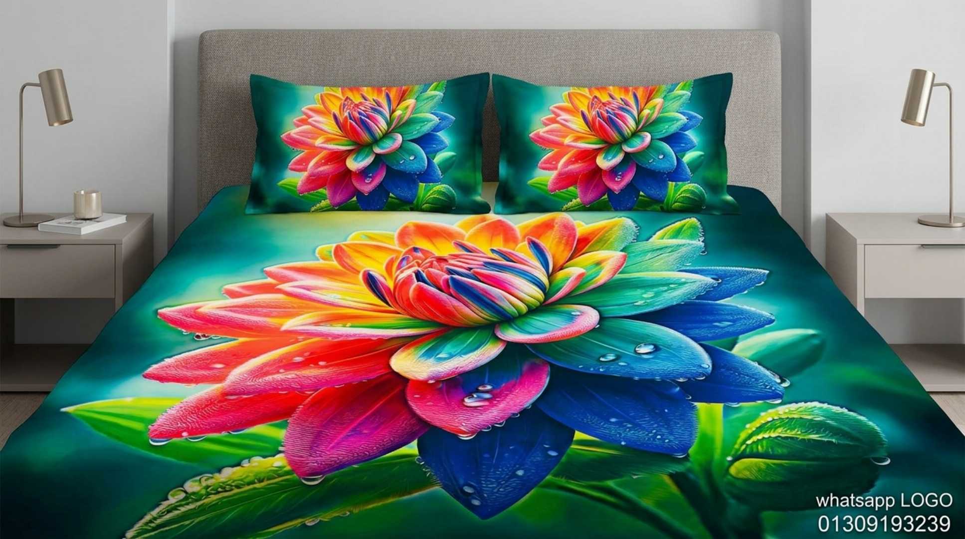 3D,প্রিন্টেড,ইয়ামিন,কটন,বেডশীট