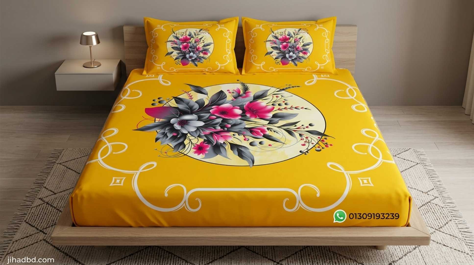 <meta name="title" content="King Size 3D Floral Cotton Bed Sheet Set | Luxury Bed Sheet Bangladesh">

<meta name="description" content="Premium quality king size 3D floral printed bed sheet made wi