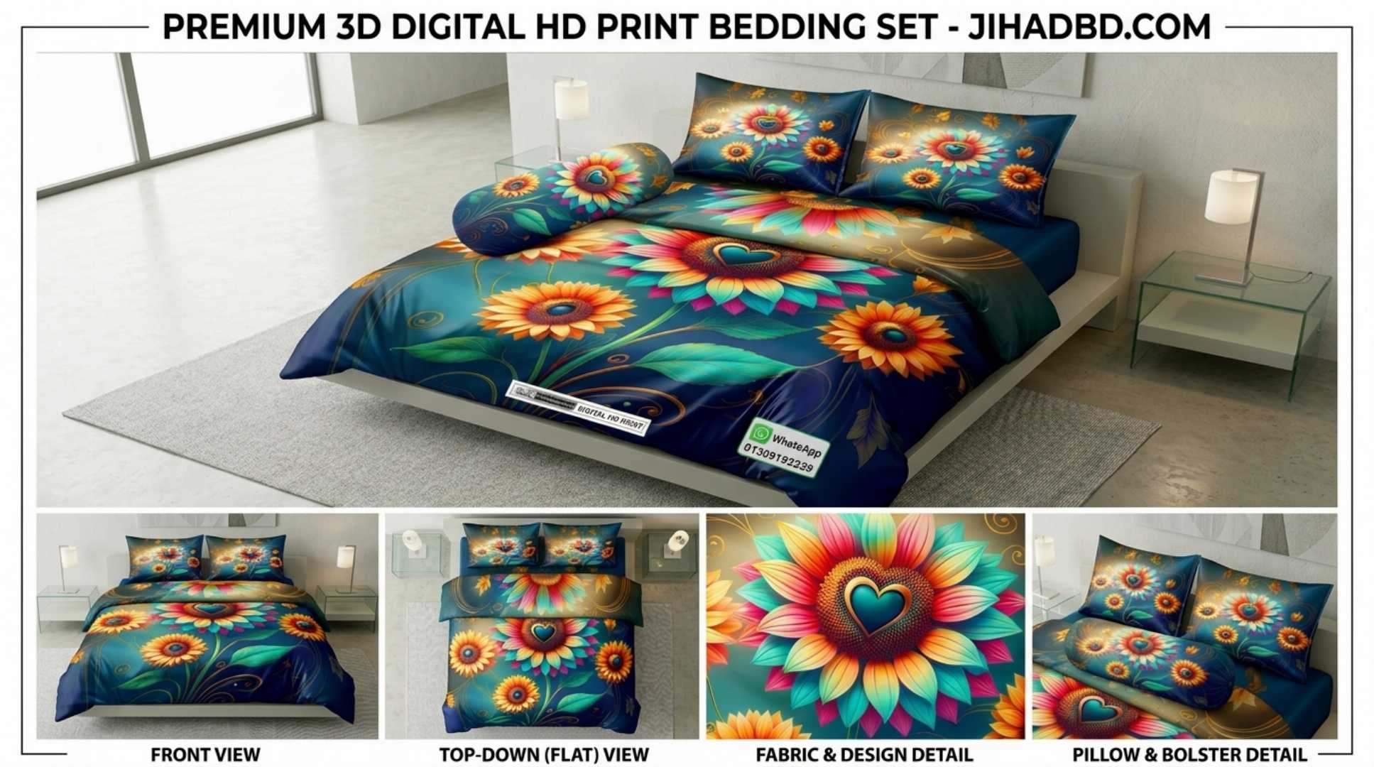 3D,প্রিন্টেড,ইয়ামিন,কটন,বেডশীট
