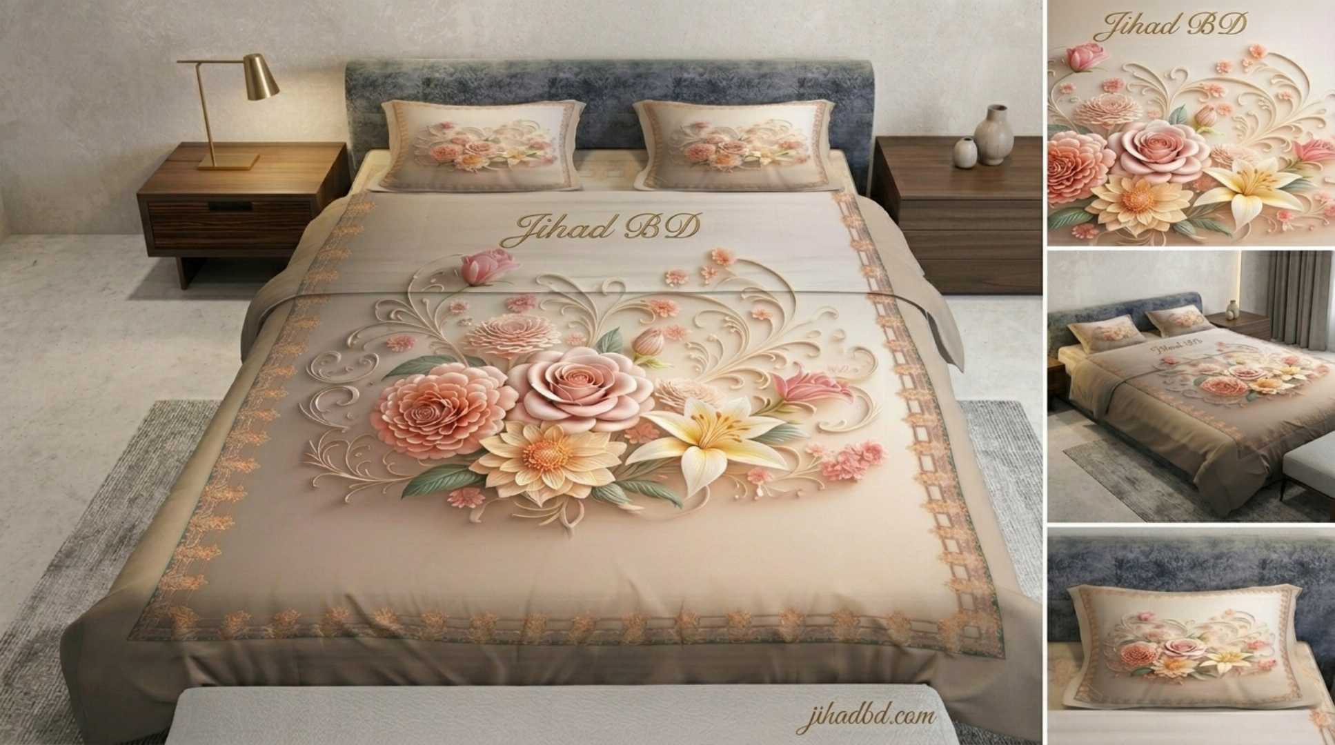 100%,কটন,সম্পূর্ণ,ডিজিটাল,থ্রি,ডি,প্রিন্টের,প্রিমিয়াম,কোয়ালিটি,হোমটেক্স,এর,বেডশীট