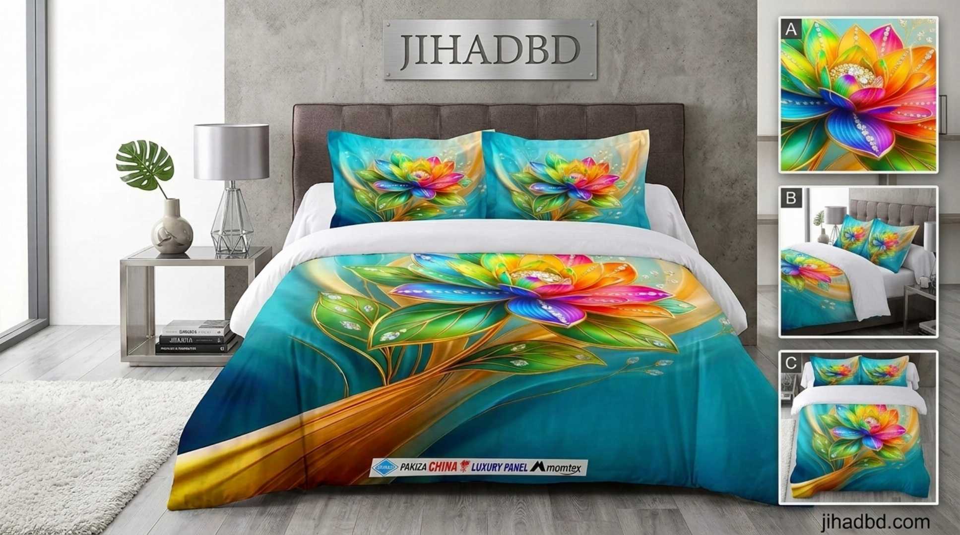 <meta name="title" content="King Size 3D Floral Cotton Bed Sheet Set | Luxury Bed Sheet Bangladesh">
<meta name="description" content="Premium quality king size 3D floral printed bed sheet made wi