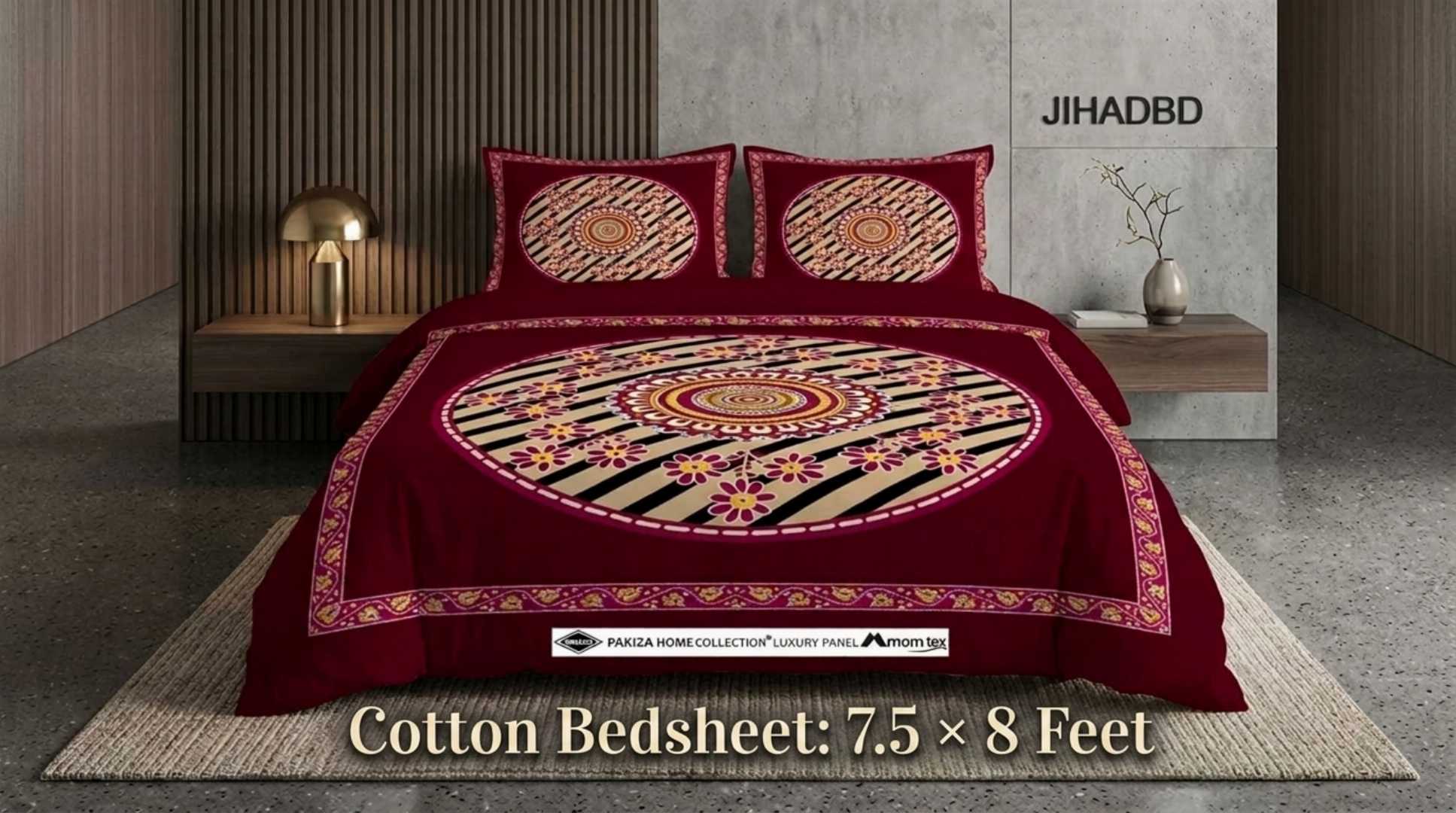 Original Pakiza bedsheet, Pakiza brand bedsheet, Pakiza cotton bedsheet, 100% cotton bedsheet, king size bedsheet, cotton bedsheet Bangladesh, premium cotton bedsheet, 7.5x8 feet bedsheet, double bed bedsheet, Pakiza bedsheet Bangladesh, পাকিজা বেডশীট, পাকিজা ব্র্যান্ড বেডশীট, ১০০% কটন বেডশীট, কিং সাইজ বেডশীট, ডাবল বেড বেডশীট, JihadBD
<meta name="description" content="Premium quality king size 3D floral printed bed sheet made wi
