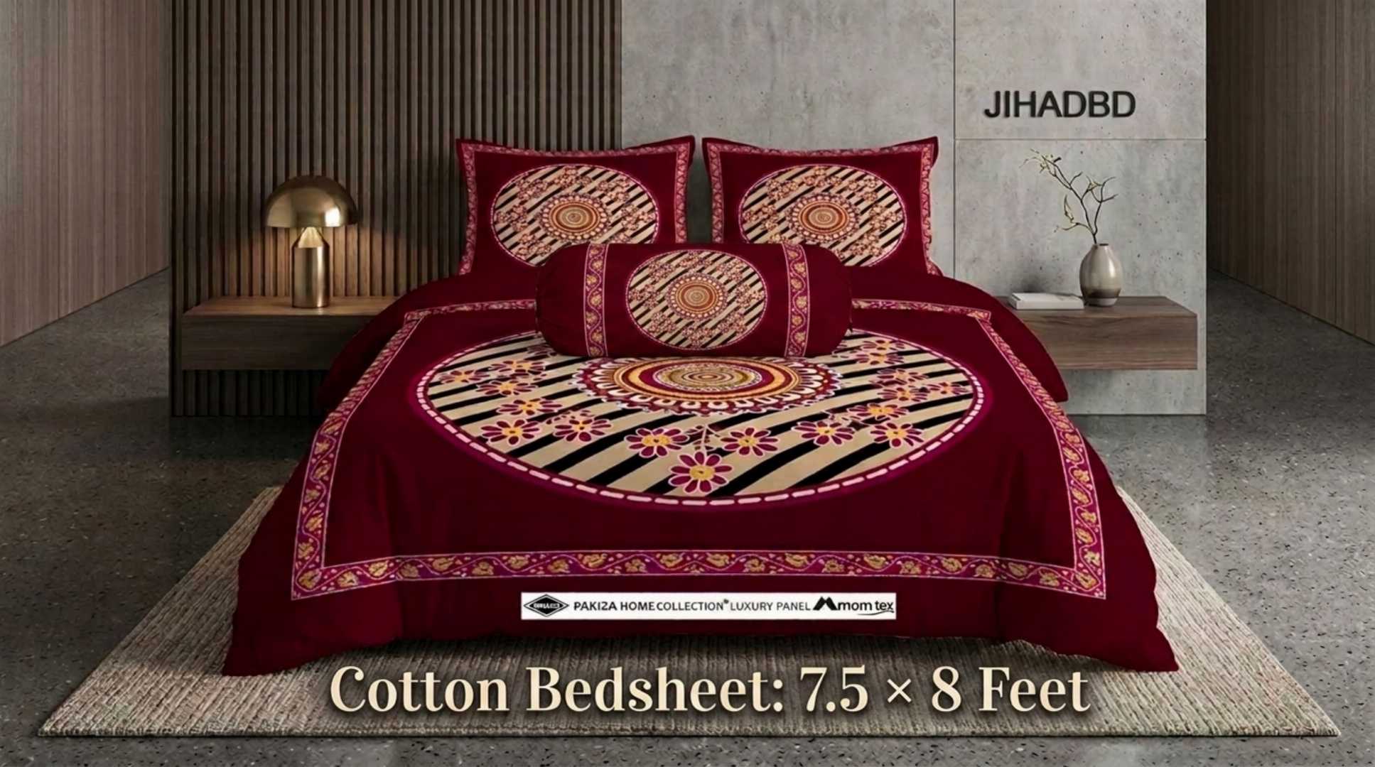 Original Pakiza bedsheet, Pakiza brand bedsheet, Pakiza cotton bedsheet, 100% cotton bedsheet, king size bedsheet, cotton bedsheet Bangladesh, premium cotton bedsheet, 7.5x8 feet bedsheet, double bed bedsheet, Pakiza bedsheet Bangladesh, পাকিজা বেডশীট, পাকিজা ব্র্যান্ড বেডশীট, ১০০% কটন বেডশীট, কিং সাইজ বেডশীট, ডাবল বেড বেডশীট, JihadBD
<meta name="description" content="Premium quality king size 3D floral printed bed sheet made wi