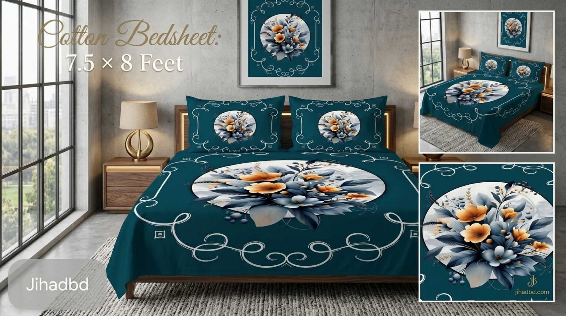 King Size HomeTex bedsheet, HomeTex bed sheet Bangladesh, 100% cotton bedsheet, cotton bedsheet Bangladesh, king size bedsheet, double bed bedsheet, premium bedsheet, 7.5x8 feet bedsheet, cotton bed sheet set, HomeTex bedsheet set, কিং সাইজ বেডশীট, ১০০% কটন বেডশীট, ডাবল বেড বেডশীট, প্রিমিয়াম বেডশীট, JihadBD