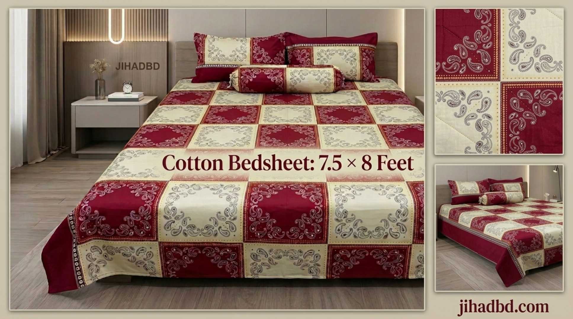 100% cotton twill bedsheet, cotton twill bedsheet Bangladesh, king size bedsheet, 100% cotton bedsheet, premium cotton bedsheet, double bed bedsheet, 7.5x8 feet bedsheet, cotton bedsheet Bangladesh, কটন টুইল বেডশীট, ১০০% সুতি বেডশীট, কিং সাইজ বেডশীট, ডাবল বেড বেডশীট, ৩ পিস বেডশীট, ৪ পিস বেডশীট, JihadBD