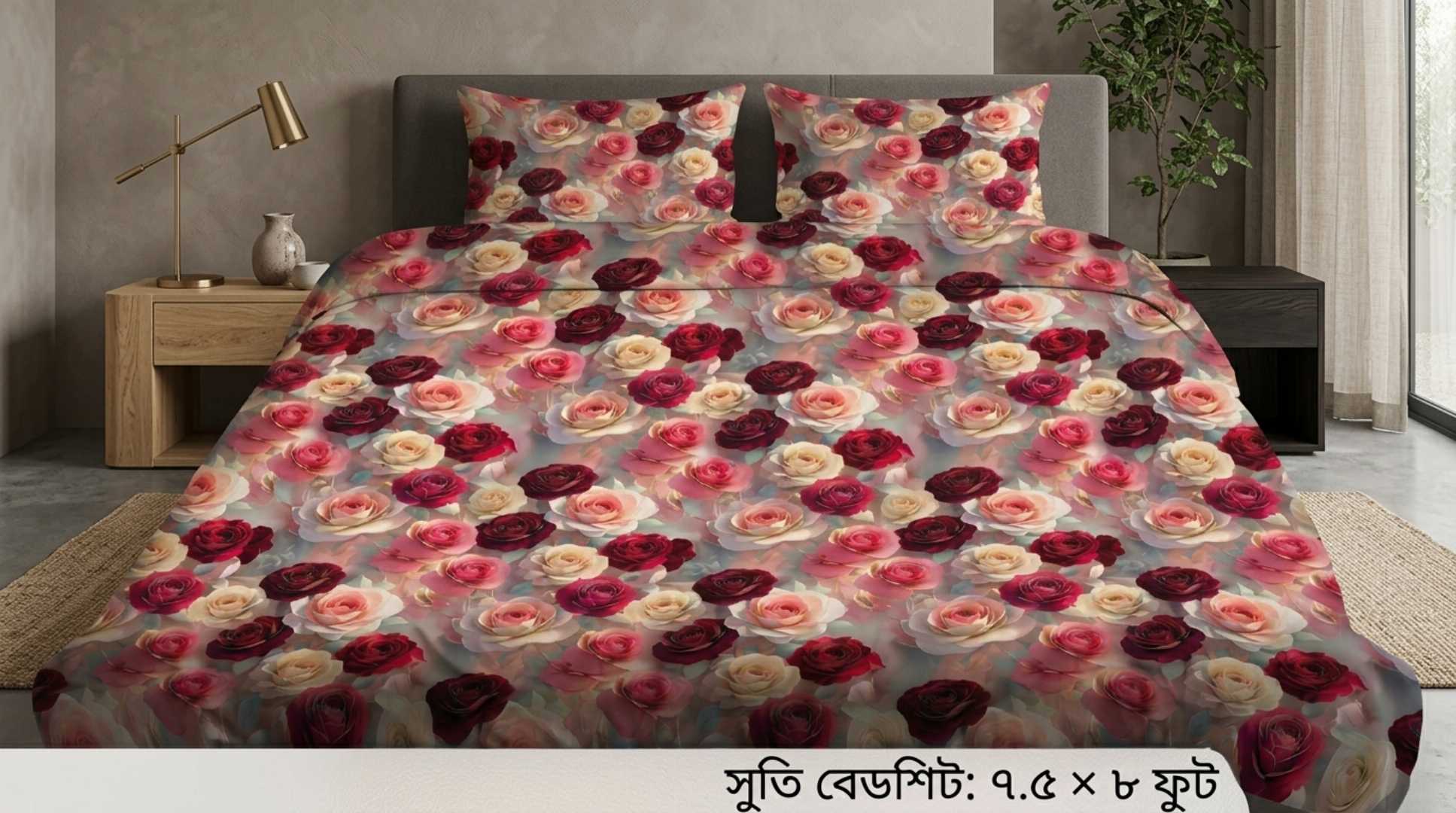 100% Cotton Bedsheet, Digital 3D Bedsheet, King Size Bedsheet, Cotton Bedsheet Bangladesh, King Size Bed Sheet, Premium Bedsheet, 3 Pcs Bedsheet, 4 Pcs Bedsheet, Double Bed Bedsheet, JihadBD, Bedsheet Online Bangladesh