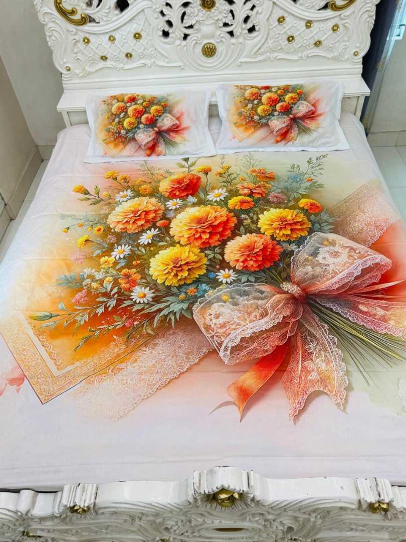 100% Cotton Bedsheet, Digital 3D Printed Bedsheet, Premium Hometex Bedsheet, Cotton Bedsheet BD, 3D Bedsheet Bangladesh, Premium Quality Bedsheet, King Size Bedsheet, Double Bed Bedsheet, Hometex Bedsheet, Jihad BD